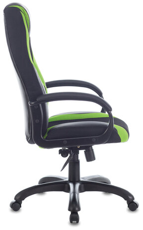Кресло компьютерное BRABIX PREMIUM &quot;Rapid GM-102&quot;, НАГРУЗКА 180 кг, экокожа/ткань, черное/зеленое, 532419, GM-102_532419