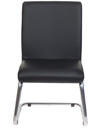 Кресло для приемных и переговорных CH-250-V, хром, экокожа, черное, 1098331
