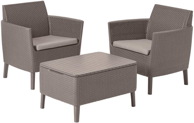 Комплект садовой мебели из ротанга Салемо балкон (Salemo balcony set) капучино