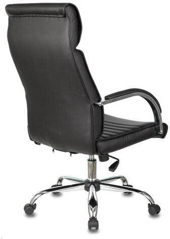 Кресло офисное T-8010N, хром, экокожа, черное, 1365103