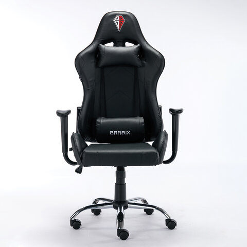 Кресло компьютерное BRABIX &quot;Hunter GM-130&quot;, две подушки, экокожа, черное, 532798