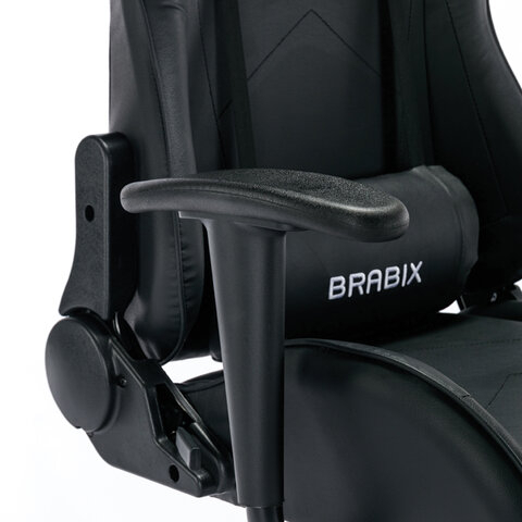 Кресло компьютерное BRABIX &quot;Hunter GM-130&quot;, две подушки, экокожа, черное, 532798