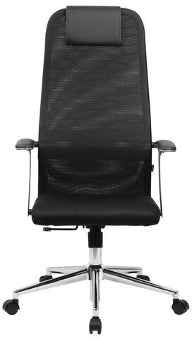 Кресло BRABIX PREMIUM &quot;Ultimate EX-801&quot; хром, плотная двойная сетка Х2, черное, 532917