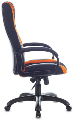 Кресло компьютерное BRABIX PREMIUM &quot;Rapid GM-102&quot;, НАГРУЗКА 180 кг, экокожа/ткань, черно/оранжевое, 532420, GM-102_532420