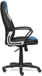 Кресло INTER кож/зам/ткань, черный/синий/серый, 36-6/С24/14