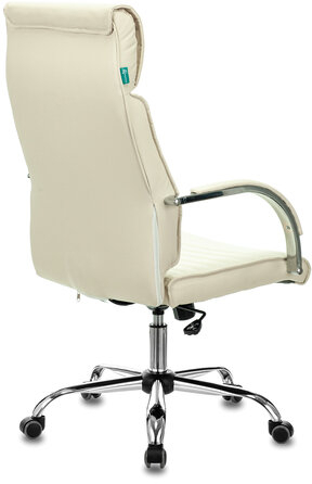Кресло офисное T-8010N, хром, экокожа, бежевое, 1365102