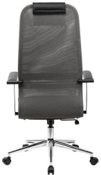 Кресло офисное BRABIX PREMIUM &quot;Ultimate EX-801&quot; хром, плотная двойная сетка Х2, черное/серое, 532918