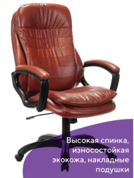 Кресло офисное BRABIX PREMIUM &quot;Omega EX-589&quot;, экокожа, коричневое, 532096