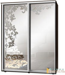 Шкаф-купе 2х дв Стандарт Пескоструй фон матовый № 58