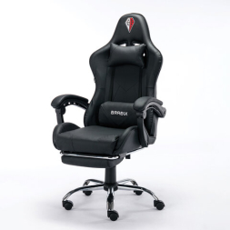 Кресло компьютерное BRABIX &quot;Dexter GM-135&quot;, подножка, две подушки, экокожа, черное, 532800