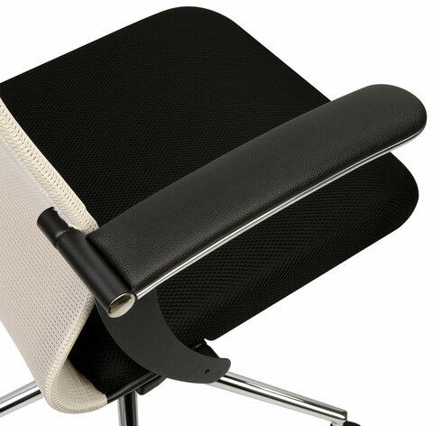 Кресло офисное BRABIX PREMIUM &quot;Ultimate EX-801&quot; хром, плотная двойная сетка Х2, черное/бежевое, 532919