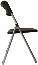 Стул складной BRABIX "Golf Lite CF-017", серебристый каркас, пластик чёрный, 532895