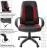 Кресло офисное BRABIX &quot;Strike EX-525&quot;, экокожа черная, ткань черная/бордовая, TW, 531379