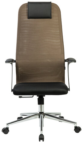 Кресло BRABIX PREMIUM &quot;Ultimate EX-801&quot; хром, плотная двойная сетка Х2, черное/коричневое, 532920