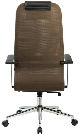 Кресло BRABIX PREMIUM &quot;Ultimate EX-801&quot; хром, плотная двойная сетка Х2, черное/коричневое, 532920