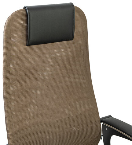 Кресло BRABIX PREMIUM &quot;Ultimate EX-801&quot; хром, плотная двойная сетка Х2, черное/коричневое, 532920