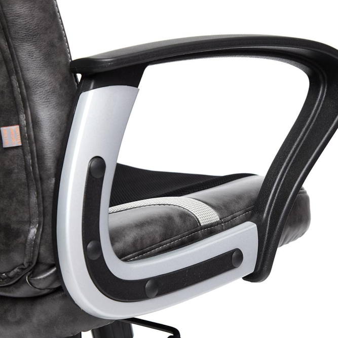 Кресло RUNNER кож/зам/ткань, серый/черный, 2 TONE/11/14