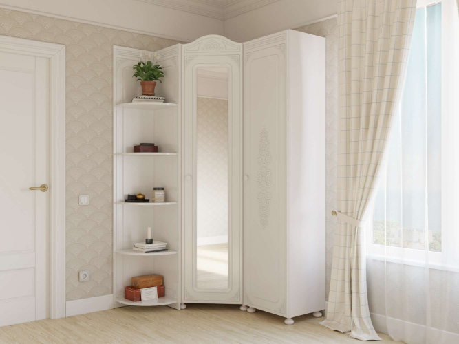 Шкаф Ассоль АС-531К (левый) белое дерево