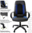 Кресло офисное BRABIX &quot;Strike EX-525&quot;, экокожа черная, ткань черная/синяя, TW, 531380