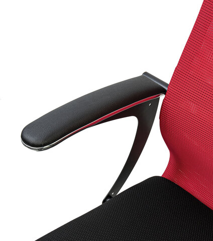 Кресло офисное BRABIX PREMIUM &quot;Ultimate EX-801&quot; хром, плотная двойная сетка Х2, черное/красное, 532921