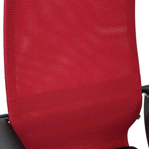 Кресло офисное BRABIX PREMIUM &quot;Ultimate EX-801&quot; хром, плотная двойная сетка Х2, черное/красное, 532921