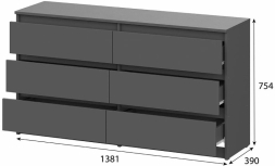 Комод с ящиками (1,38 м) Денвер (NN)