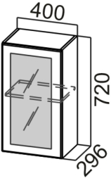 Шкаф навесной 400 (со стеклом) Модус