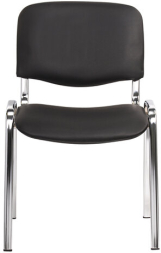Стул для персонала и посетителей "ИЗО", хромированный каркас, кожзам черный Z-11, К3