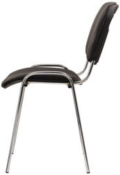Стул для персонала и посетителей "ИЗО", хромированный каркас, кожзам черный Z-11, К3