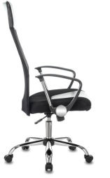 Кресло офисное CH-600SL, хром, ткань-сетка/кожзам, черное, 1380230