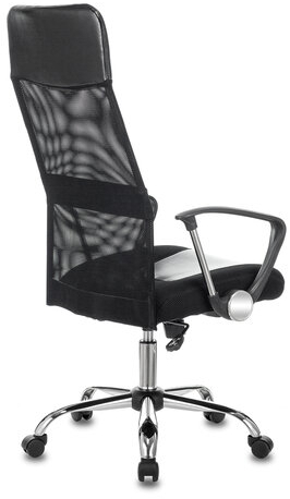 Кресло офисное CH-600SL, хром, ткань-сетка/кожзам, черное, 1380230