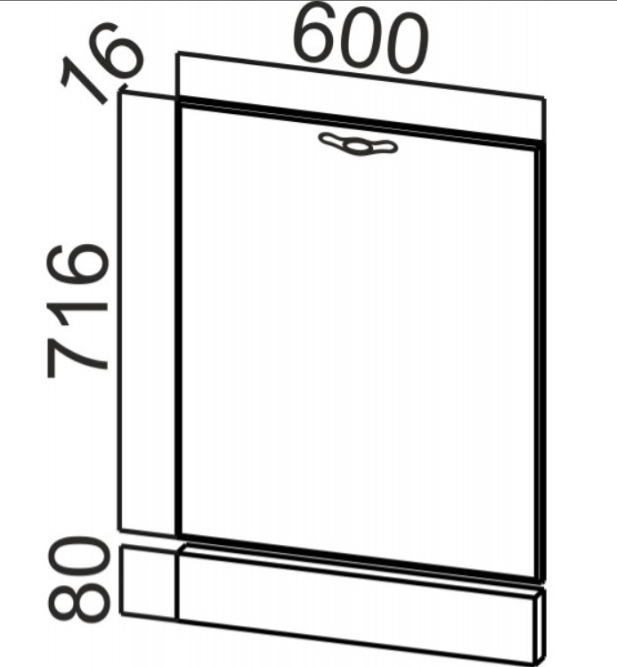 Фасад для посудомоечной машины Модерн Нью