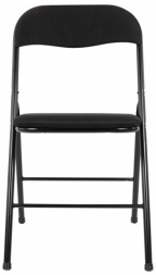 Стул складной BRABIX "Golf CF-007", чёрный каркас, чёрная ткань, гофрокороб, 533025