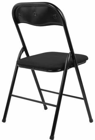 Стул складной BRABIX &quot;Golf CF-007&quot;, чёрный каркас, чёрная ткань, гофрокороб, 533025