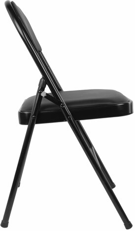 Стул складной BRABIX &quot;Golf Plus CF-003 КОМФОРТ&quot;, черный каркас, кожзам черный, В КОРОБЕ, 533026