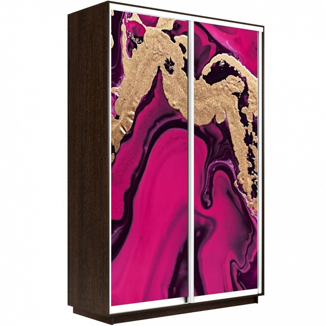 Шкаф-купе Экспресс 2-х дверный (Фото №1005 Абстракция розовая)