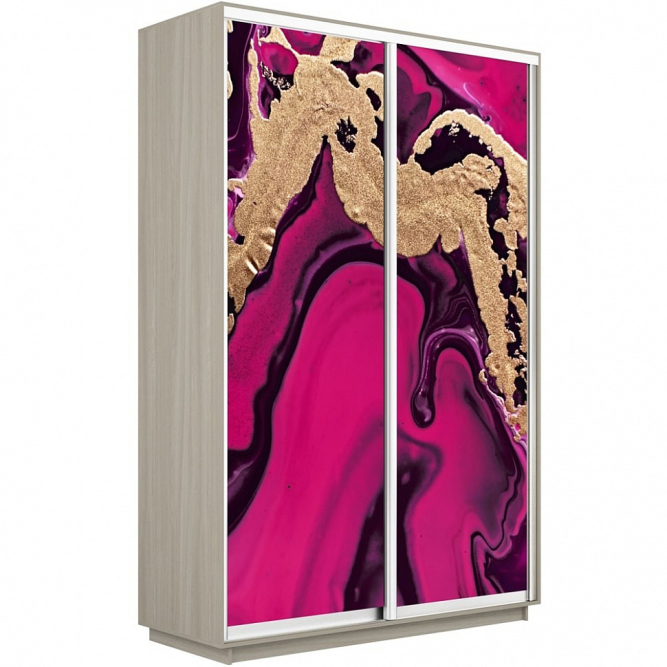 Шкаф-купе Экспресс 2-х дверный (Фото №1005 Абстракция розовая)