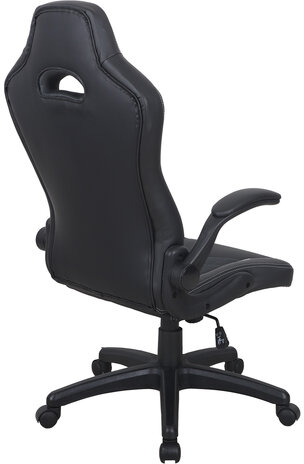 Кресло компьютерное BRABIX &quot;Skill GM-005&quot;, откидные подлокотники, экокожа, черное/белое, 532493