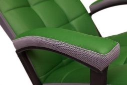 Кресло TRENDY кож/зам/ткань, зеленый/серый, 36-001/12