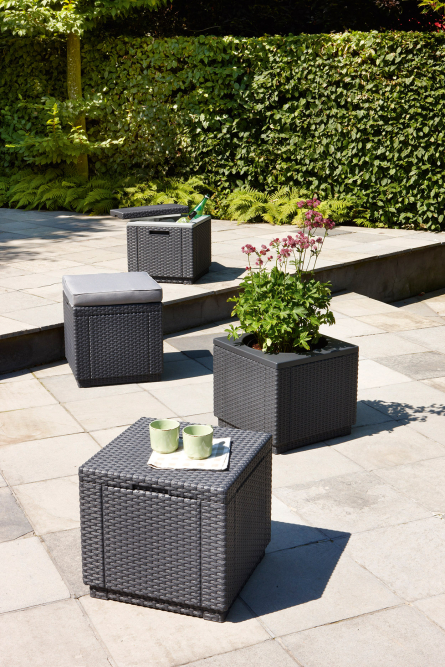 Пуфик Куб с подушкой (Cube with cushion) графит