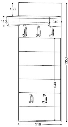 Вешало настенное Ольга-Милк 6.1