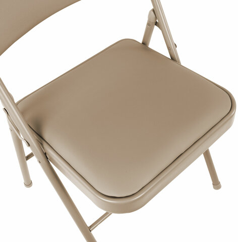 Стул складной BRABIX &quot;Golf Plus CF-003 КОМФОРТ&quot;, бежевый каркас, кожзам бежевый, В КОРОБЕ, 533027