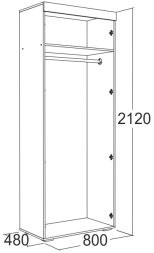 Шкаф 2-х дв. для одежды Ольга 19