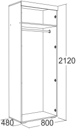 Шкаф 2-х дв. для одежды Ольга 19