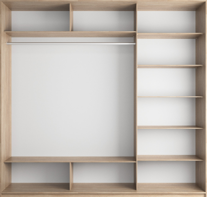 Шкаф-купе Прайм широкий 3-х дверный (ЛДСП/Стекло черное) Серый диамант