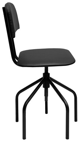 Стул кресло кассира, ресепшен РС66, на винте, без подлокотников, кожзам, черное