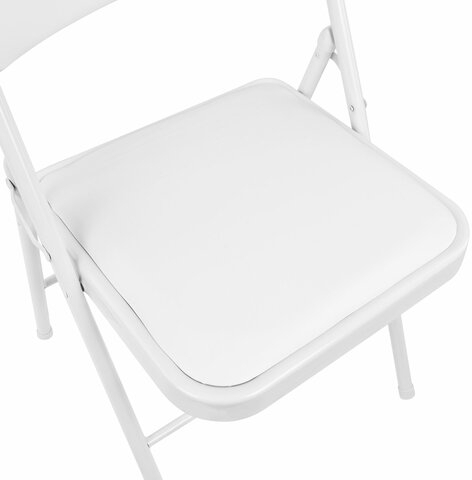 Стул складной BRABIX &quot;Golf Plus CF-003 КОМФОРТ&quot;, белый каркас, кожзам белый, В КОРОБЕ, 533028