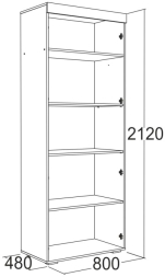 Шкаф 2-х дв. для белья Ольга 19