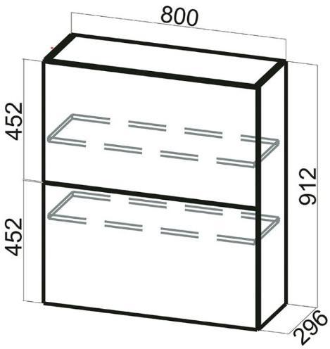 Шкаф навесной (барный) Ш800б(AventosHF) Вектор