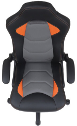 Кресло компьютерное BRABIX "Skill GM-005", откидные подлокотники, экокожа, черное/оранжевое, 532495